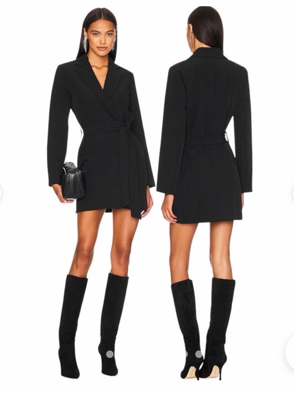 Revolve Black Wrap Blazer Dress